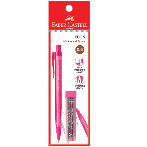 134205_Mechanical_20pencil_20Econ_200_5mm_20with_20Leads_PM3_Office_64692.webp Faber Castell Econ Mechanical Pencil with Leads, 1xPB 0.5