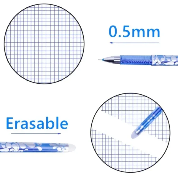 1689993134574-3a66ce0399cc4afc8451353682cd3fe2-goods.webp 1 Pack Erasable Gel Pen Set, Erasable Pens + Refills + Erasers 0.5mm Erasable Pen Office School Stationery