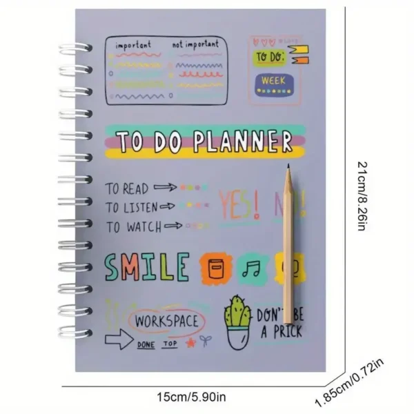 Pink Undated A5 Agenda Planner Notebook