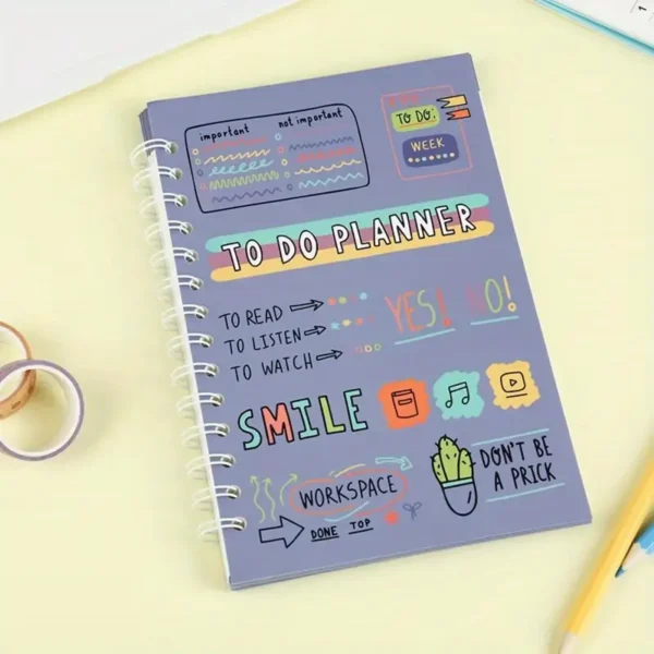 Pink Undated A5 Agenda Planner Notebook